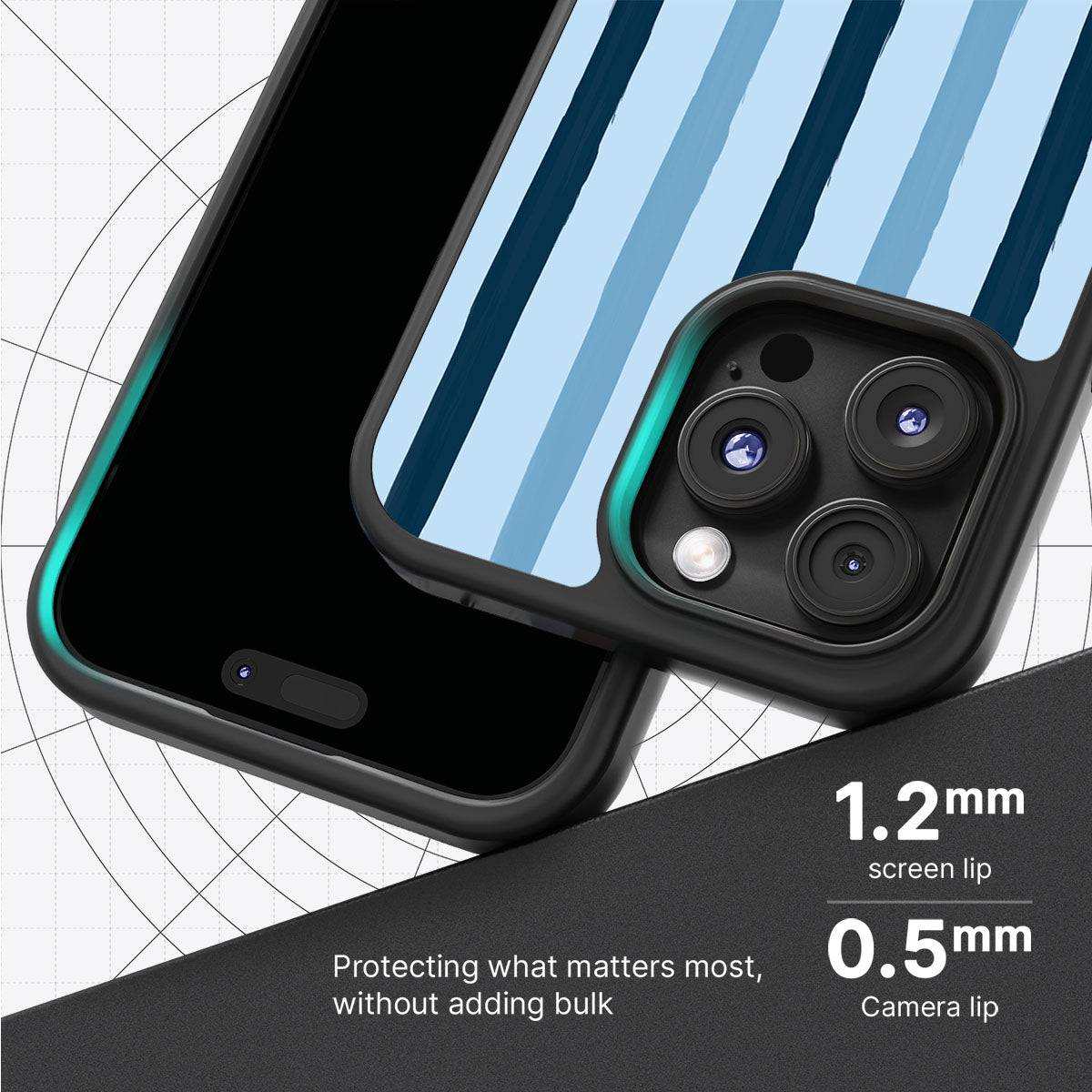Blue Watercolor Stripes - iPhone 16 Pro Case #case type_core (magsafe), #case type_core (non magsafe)