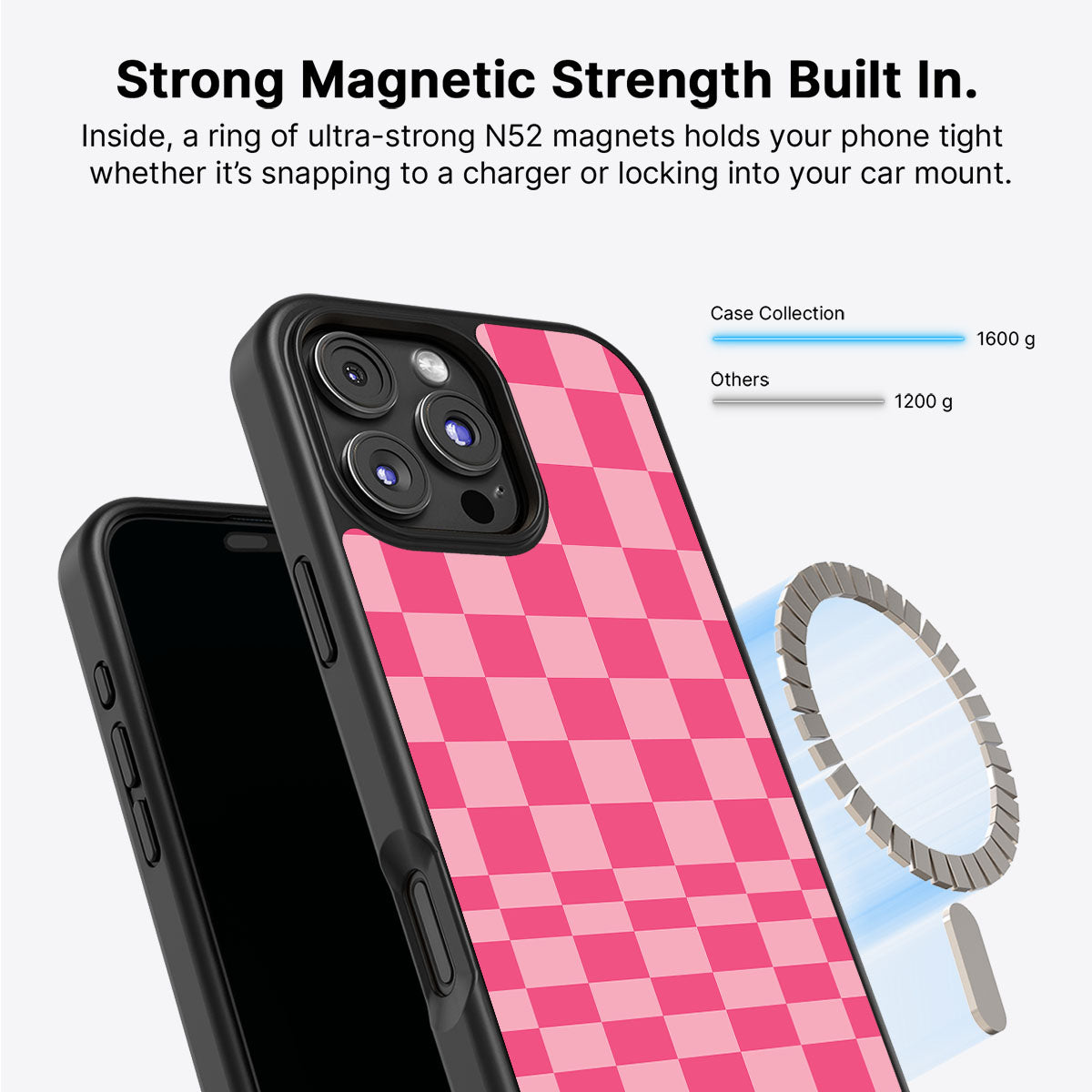 iPhone 16 Pro MagSafe case – Candy Check design
