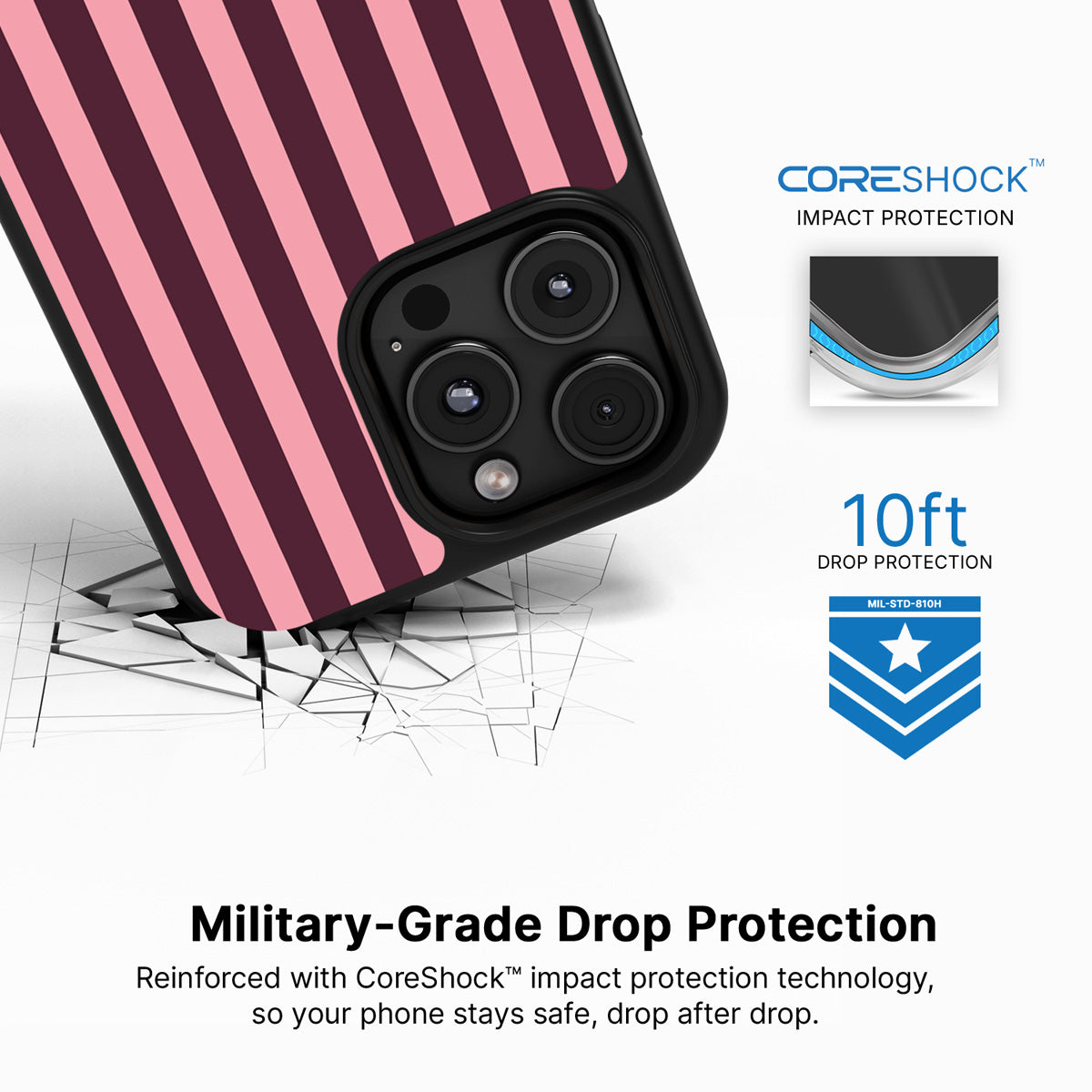 Candy Column iPhone 16 Pro case with drop protection