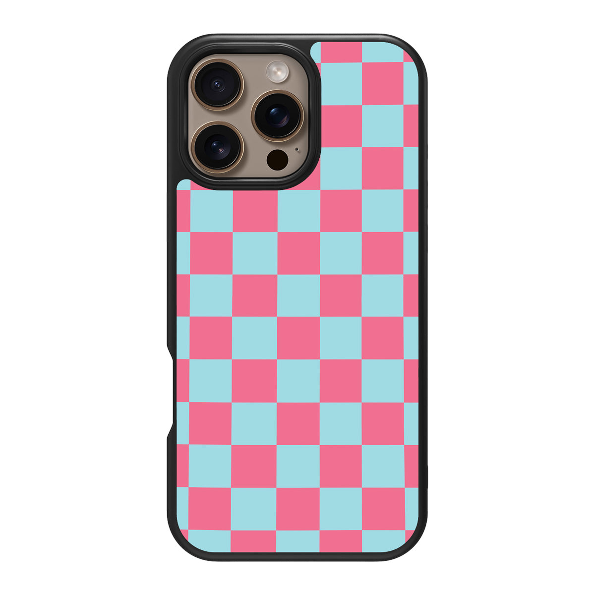 Blue Checkered Designer iPhone 16 Pro Case – Candy Floss | MagSafe