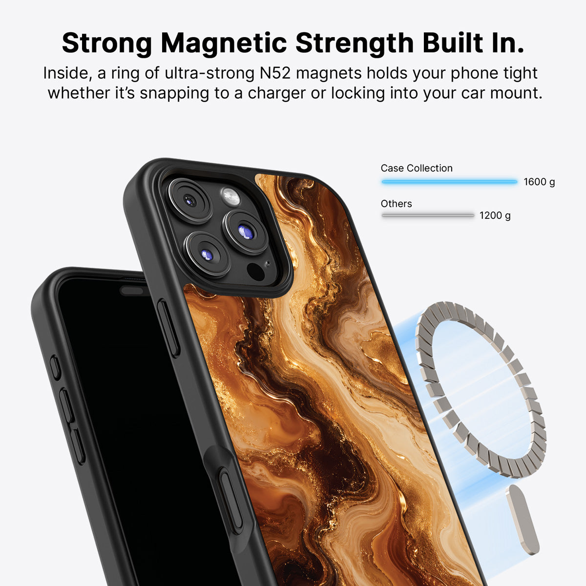 iPhone 16 Pro MagSafe case – Caramel Swirl design