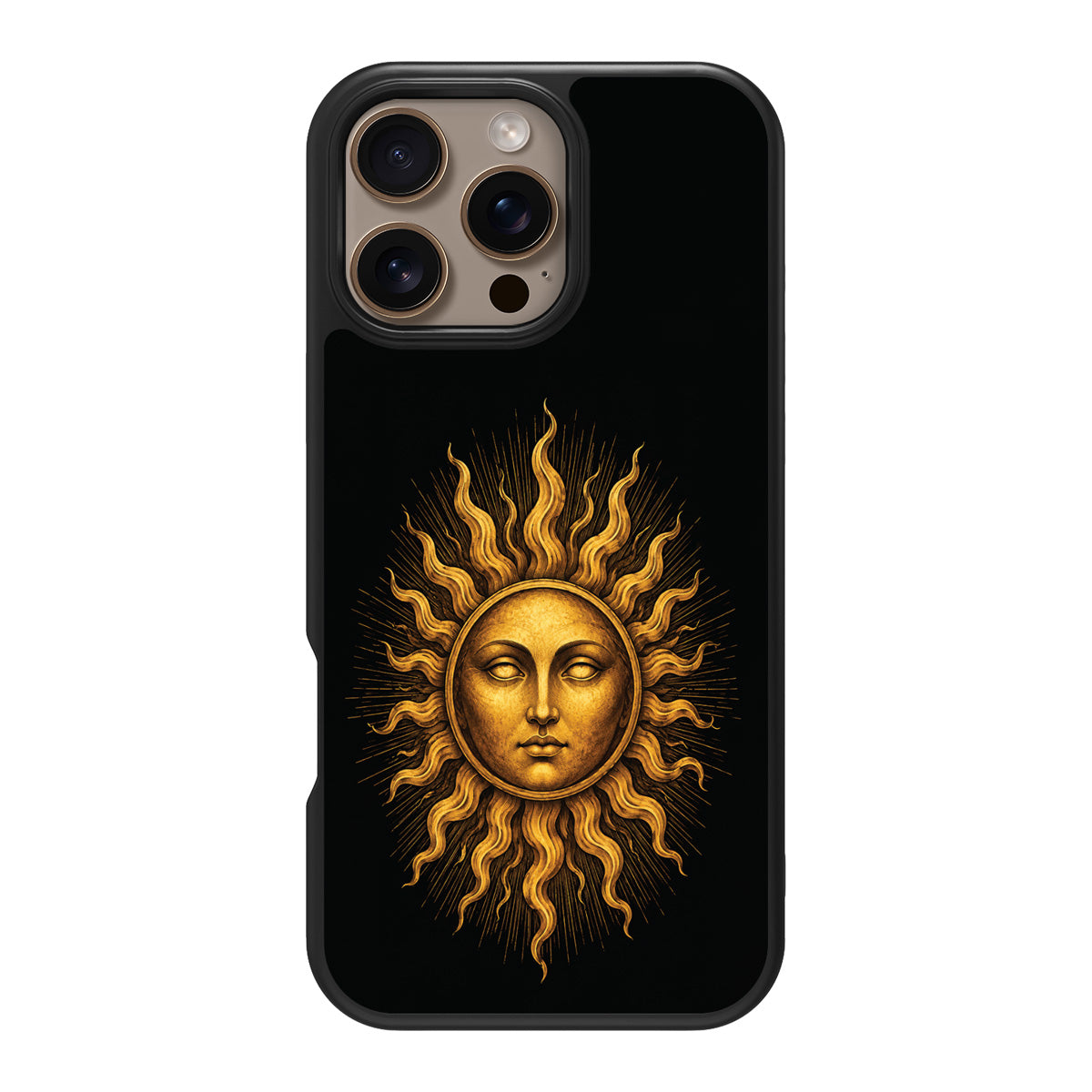 Celestial Sun design back view – iPhone 16 Pro case