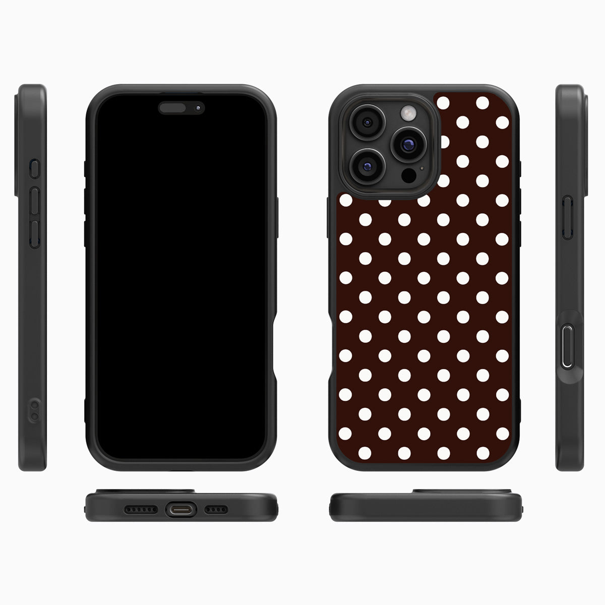 Cocoa Confetti iPhone 16 Pro case cover – multi-angle view