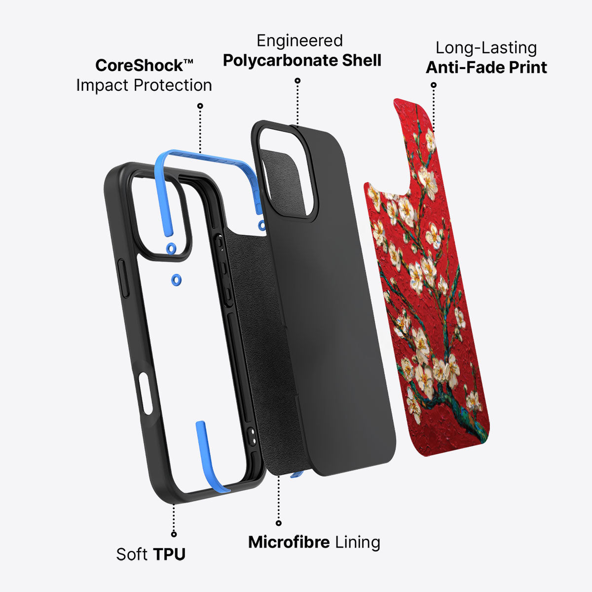 Crimson Blossom - iPhone 16 Pro Case #case type_core (non magsafe)