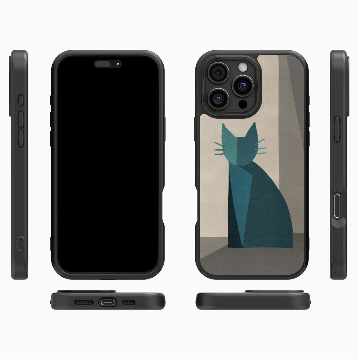 Cubist Feline - iPhone 16 Pro Case #case type_core (magsafe), #case type_core (non magsafe)