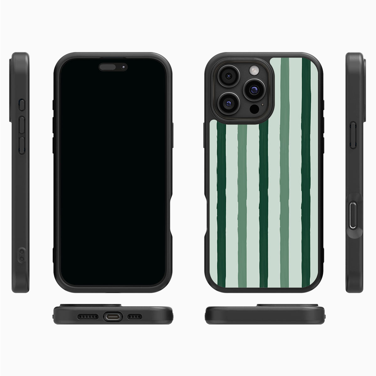 Green Watercolor Stripes - iPhone 16 Pro Case #case type_core (magsafe), #case type_core (non magsafe)