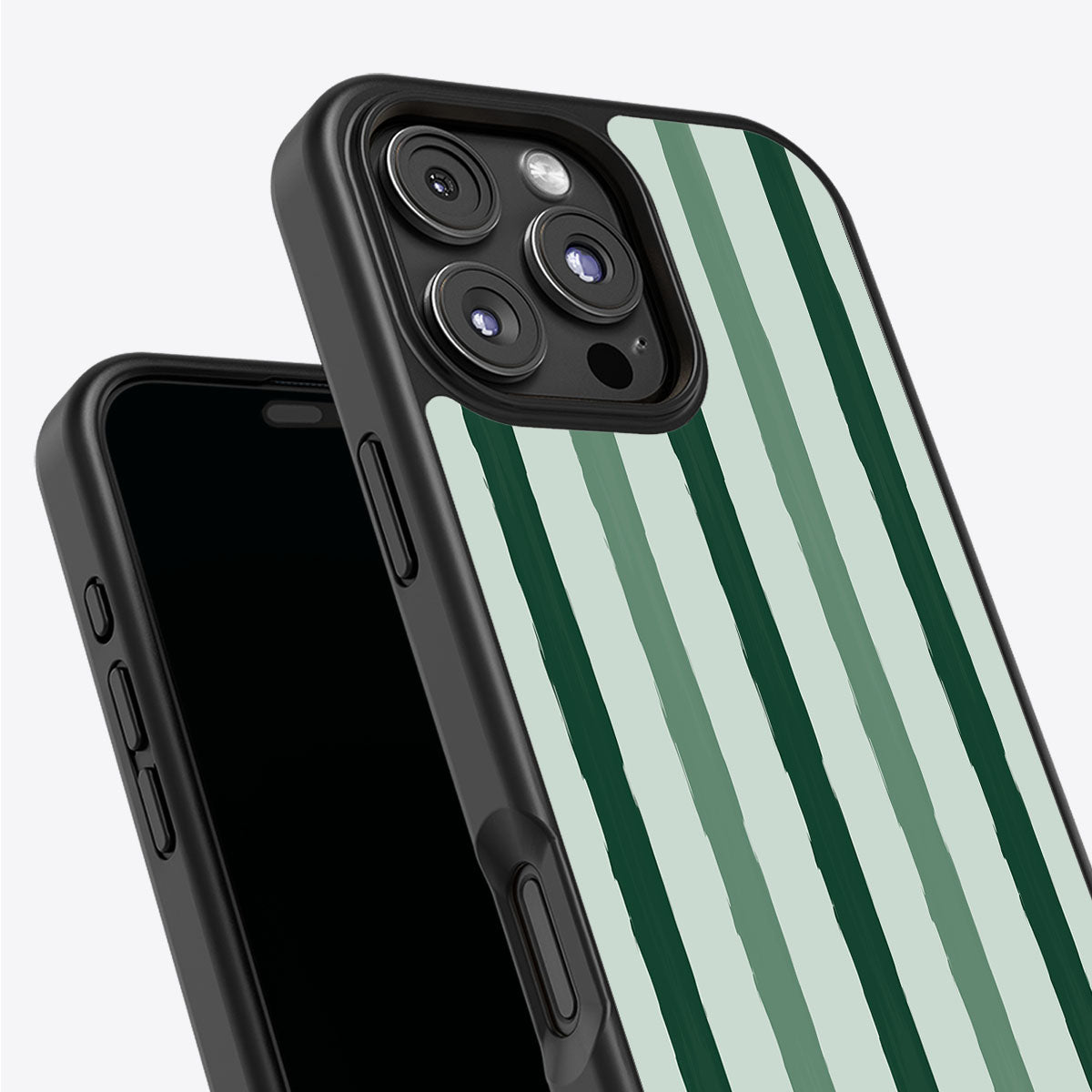 Green Watercolor Stripes - iPhone 16 Pro Case #case type_core (non magsafe)