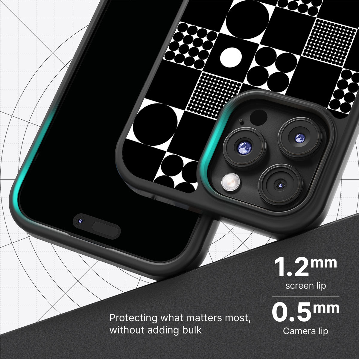 Grid and Orb - iPhone 16 Pro Case #case type_core (magsafe), #case type_core (non magsafe)