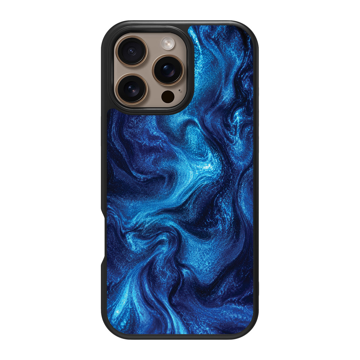 Blue Marble Designer iPhone 16 Pro Case – Indigo Impasto | MagSafe