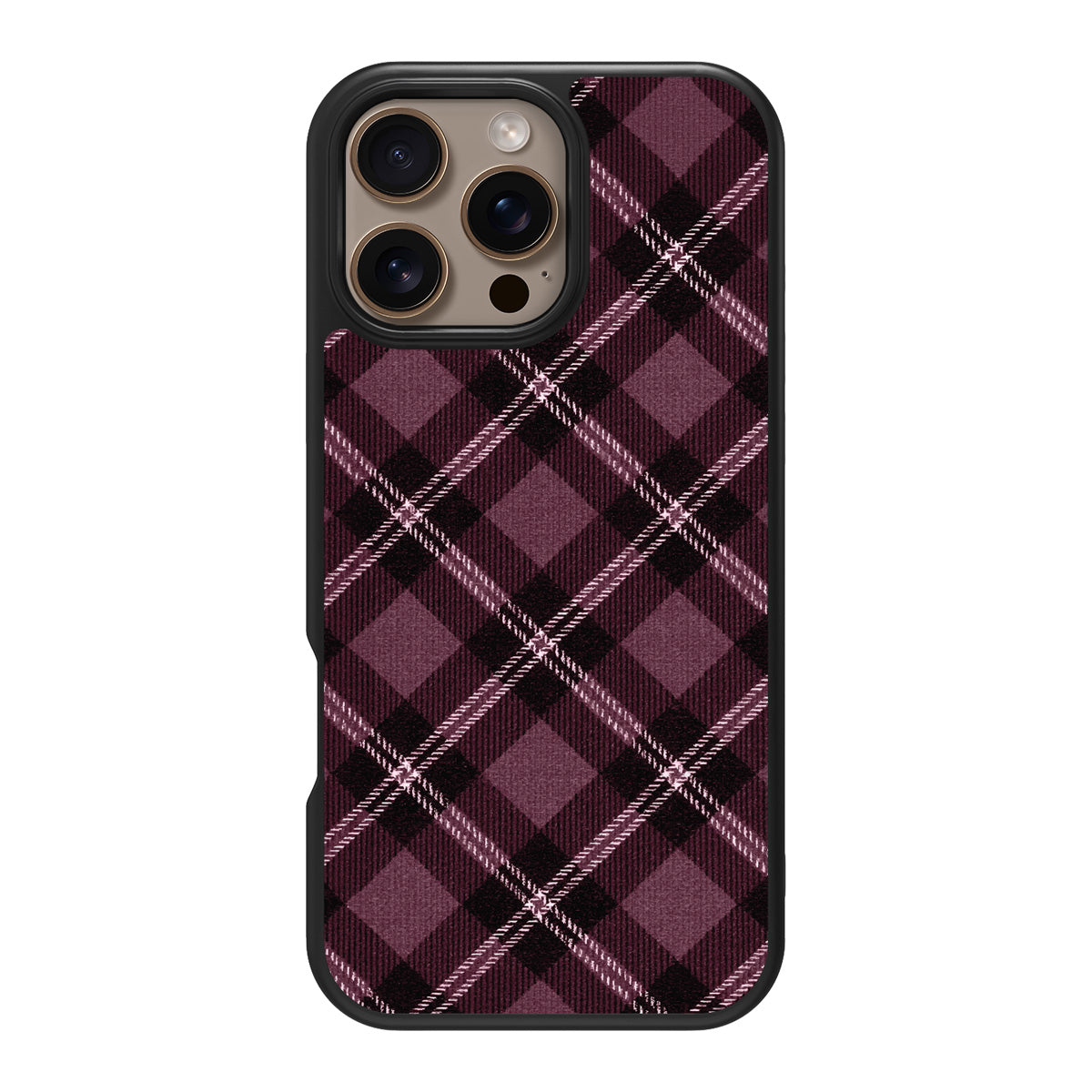 Merlot Weave design back view – iPhone 16 Pro case
