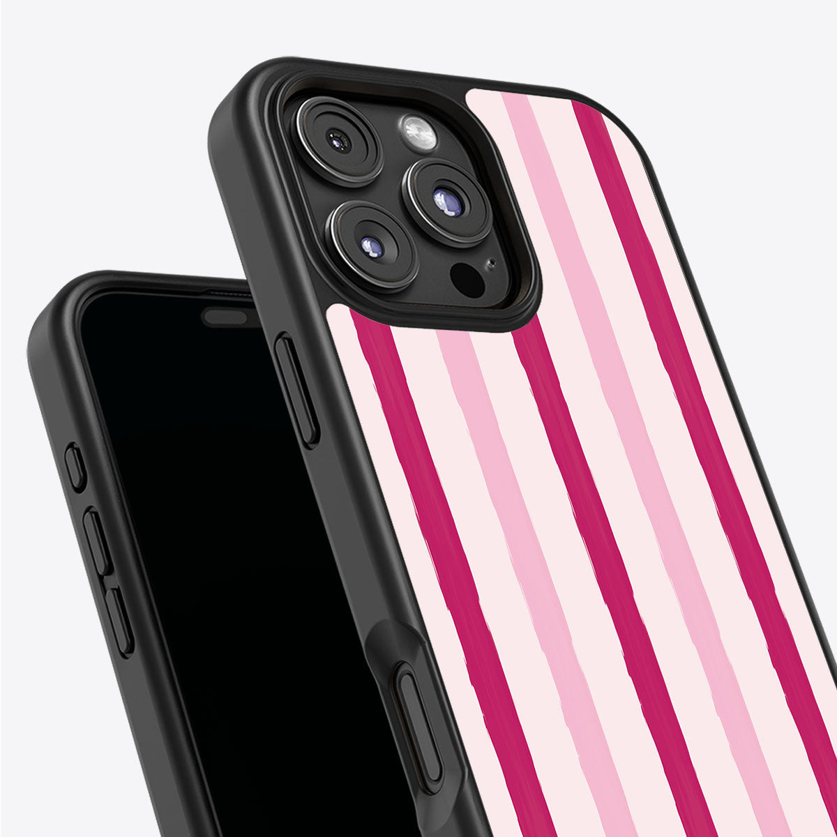 Pink Watercolor Stripes - iPhone 16 Pro Case #case type_core (non magsafe)
