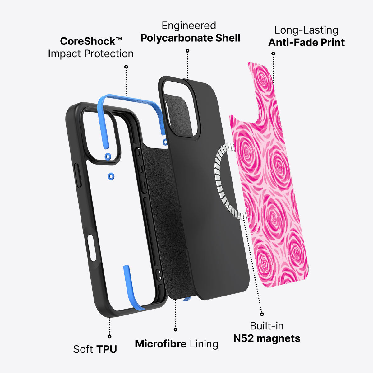 Rosy Reverie - iPhone 16 Pro Case  #case type_core (magsafe)