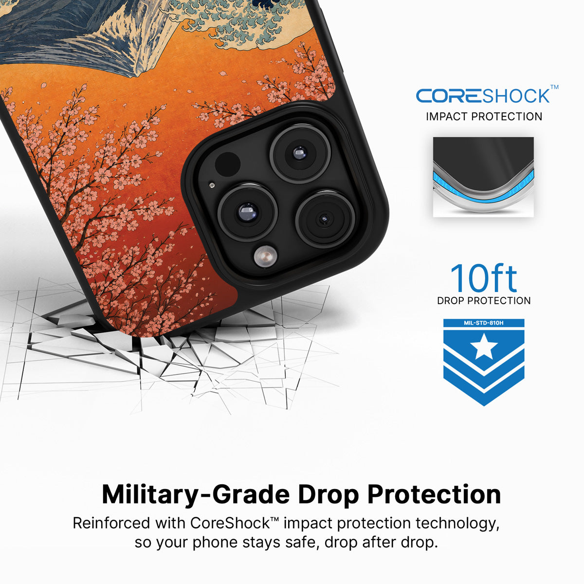 Sakura Coast iPhone 16 Pro case with drop protection