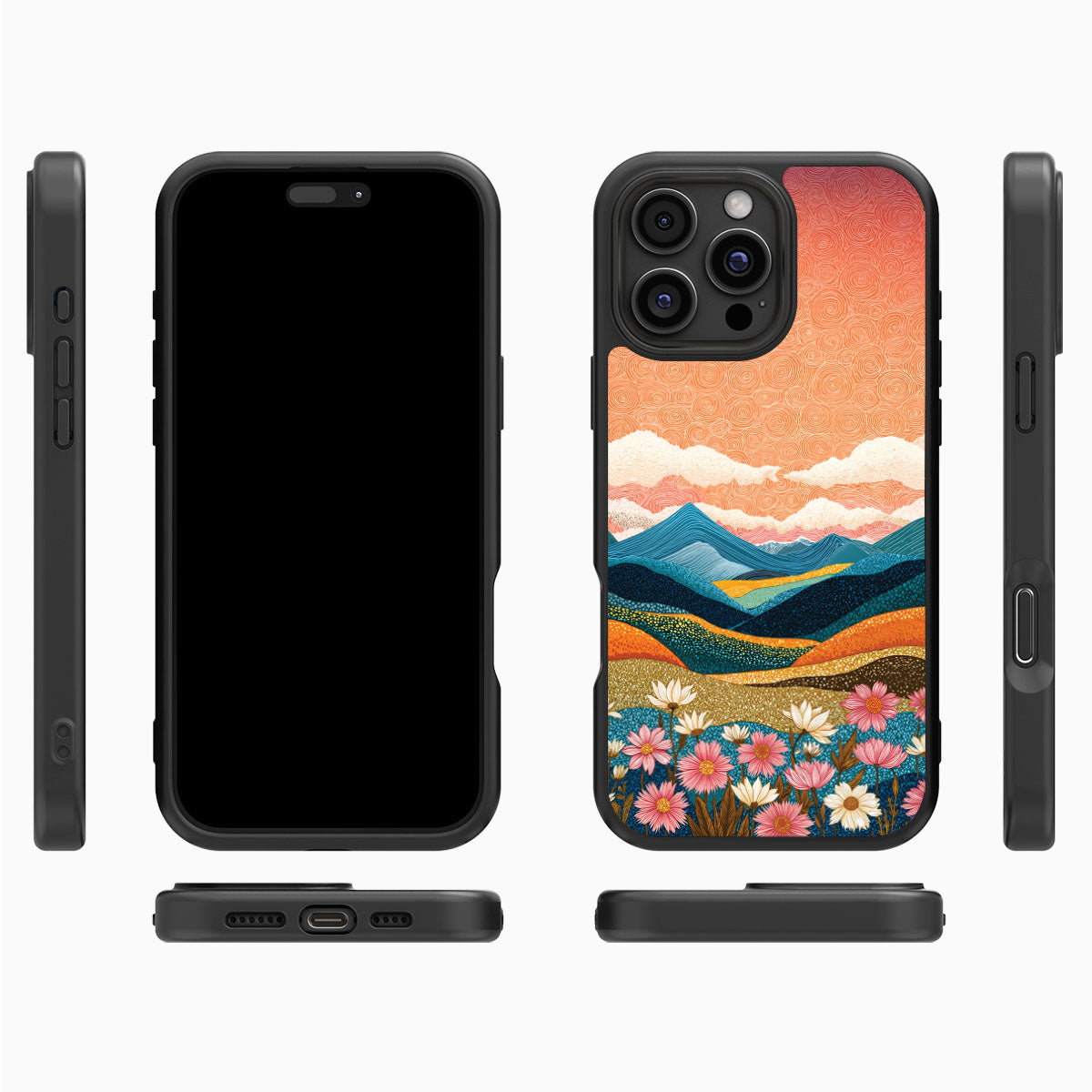 Sunset Designer iPhone 16 Pro Case – Soft Horizon | MagSafe