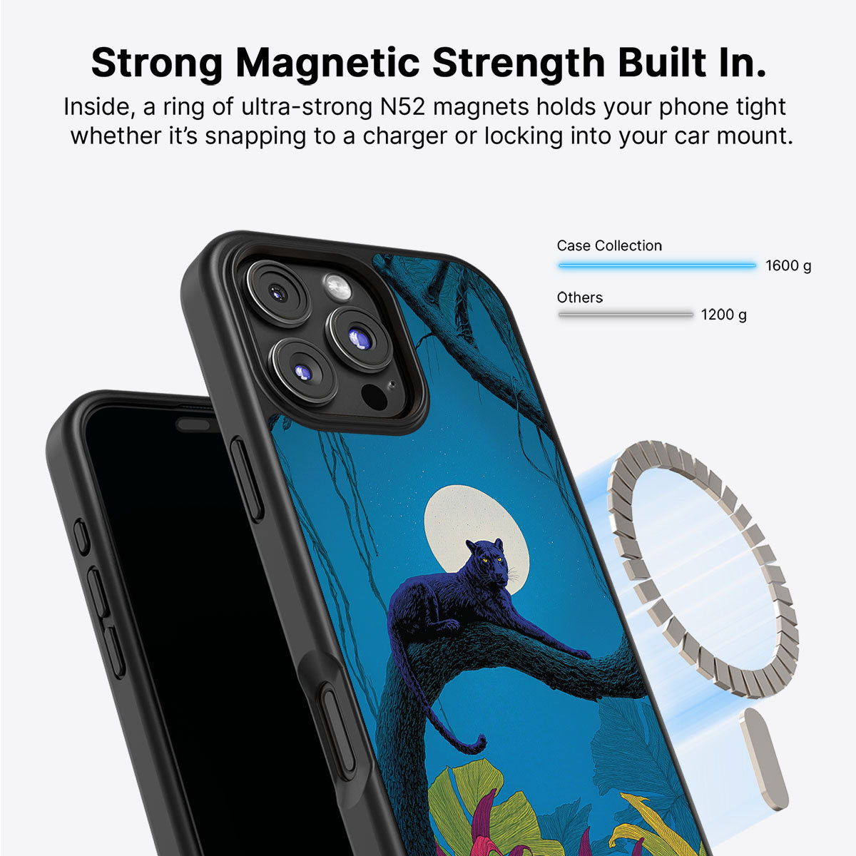 Leopard Designer iPhone 16 Pro Case – Tropic Panther | MagSafe