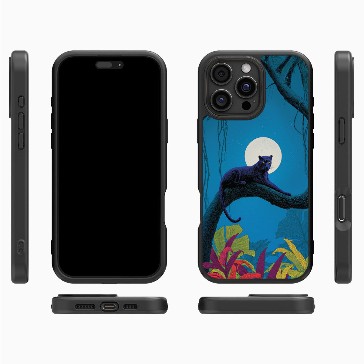 Leopard Designer iPhone 16 Pro Case – Tropic Panther | MagSafe