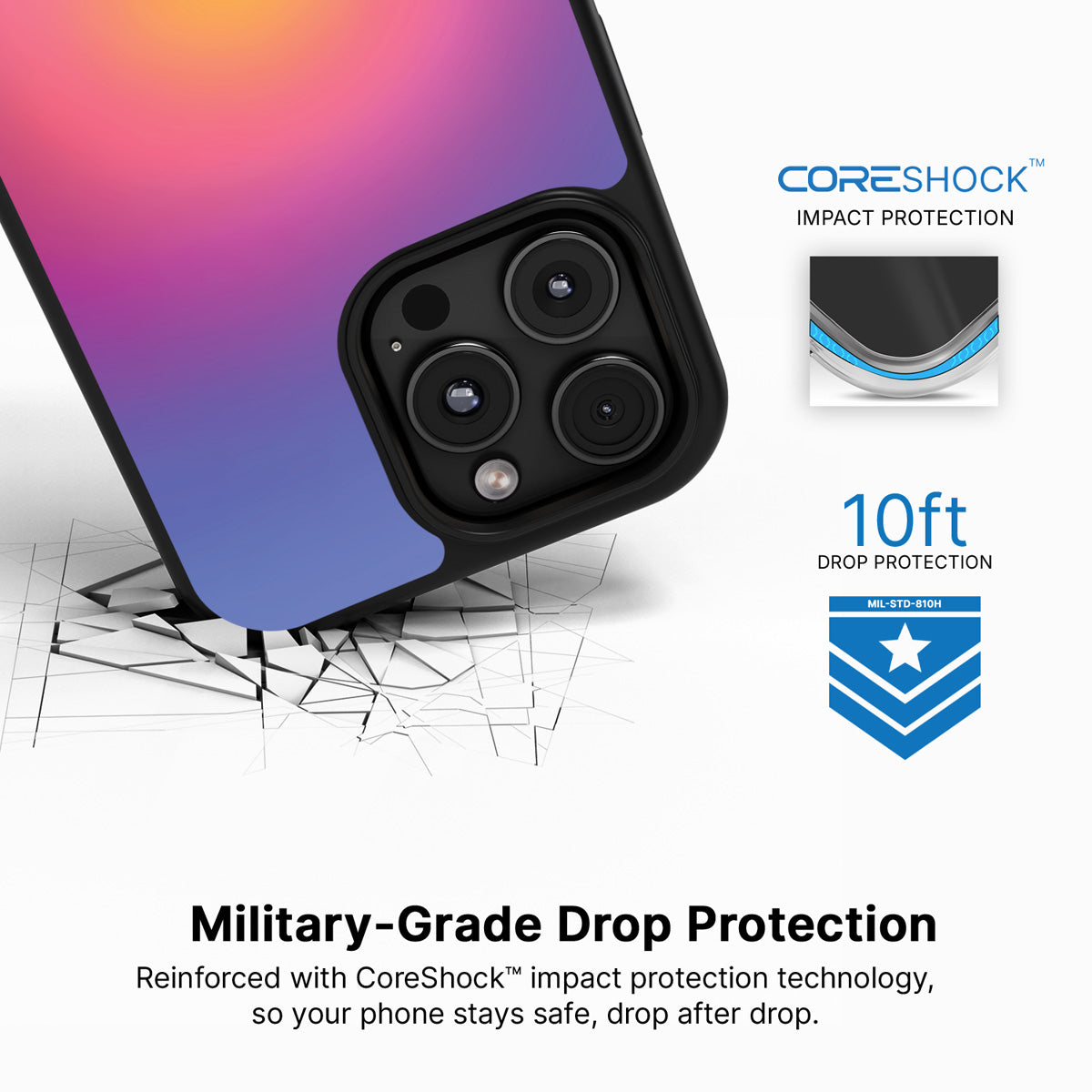 Aura Glow iPhone 16 Pro Max case with drop protection
