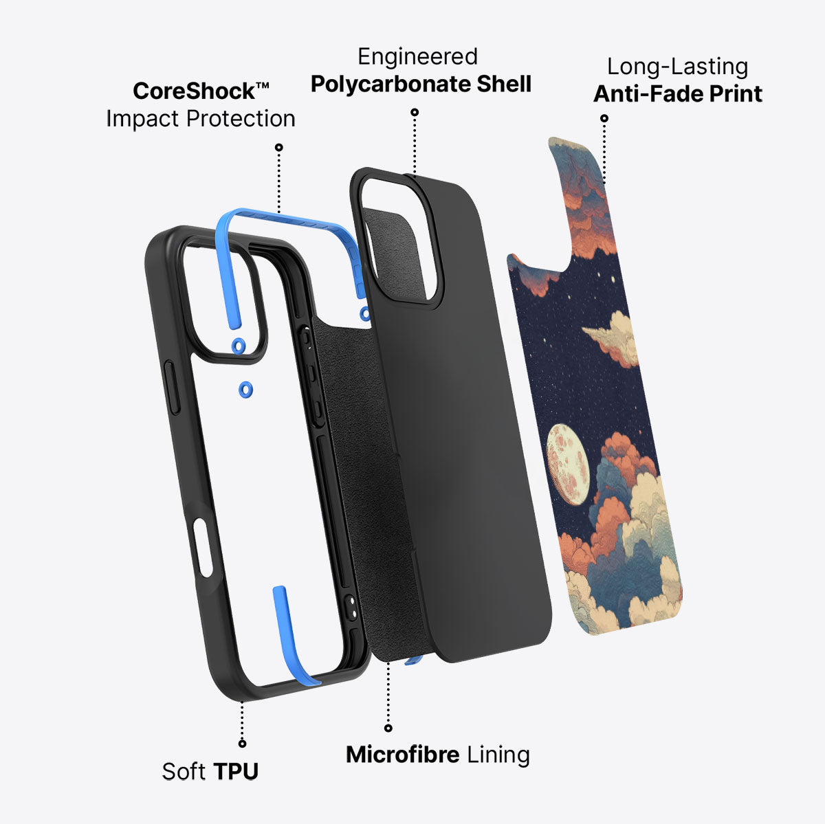 Blushed Moon - iPhone 16 Pro Max Case #case type_core (non magsafe)