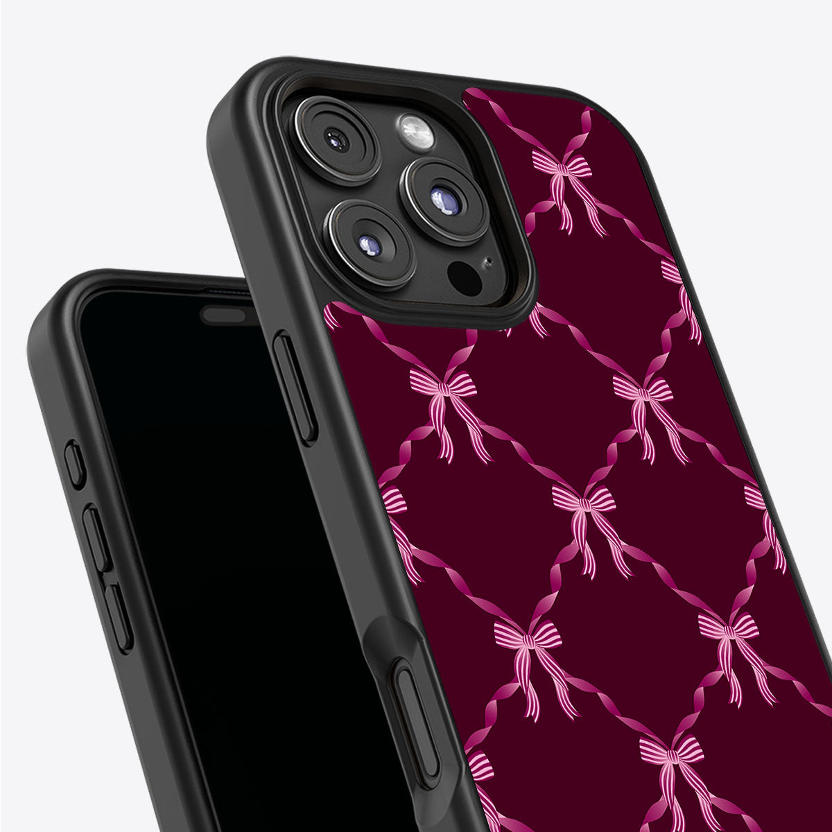 Bordeaux Bow - iPhone 16 Pro Max Case