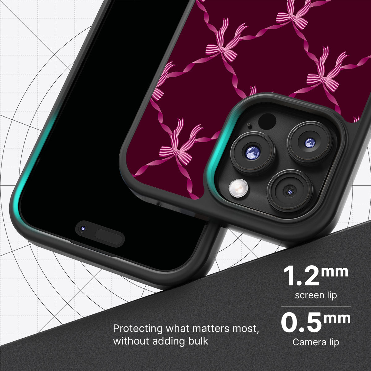 Bordeaux Bow - iPhone 16 Pro Max Case