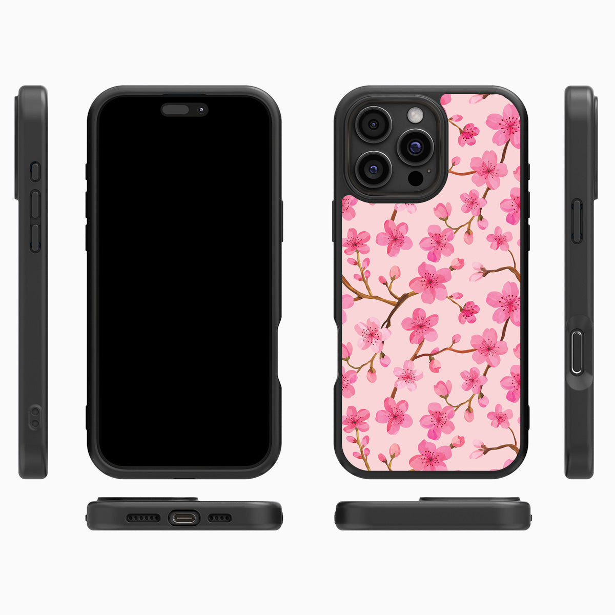 Cherry Blossom iPhone 16 Pro Max case cover – multi-angle view