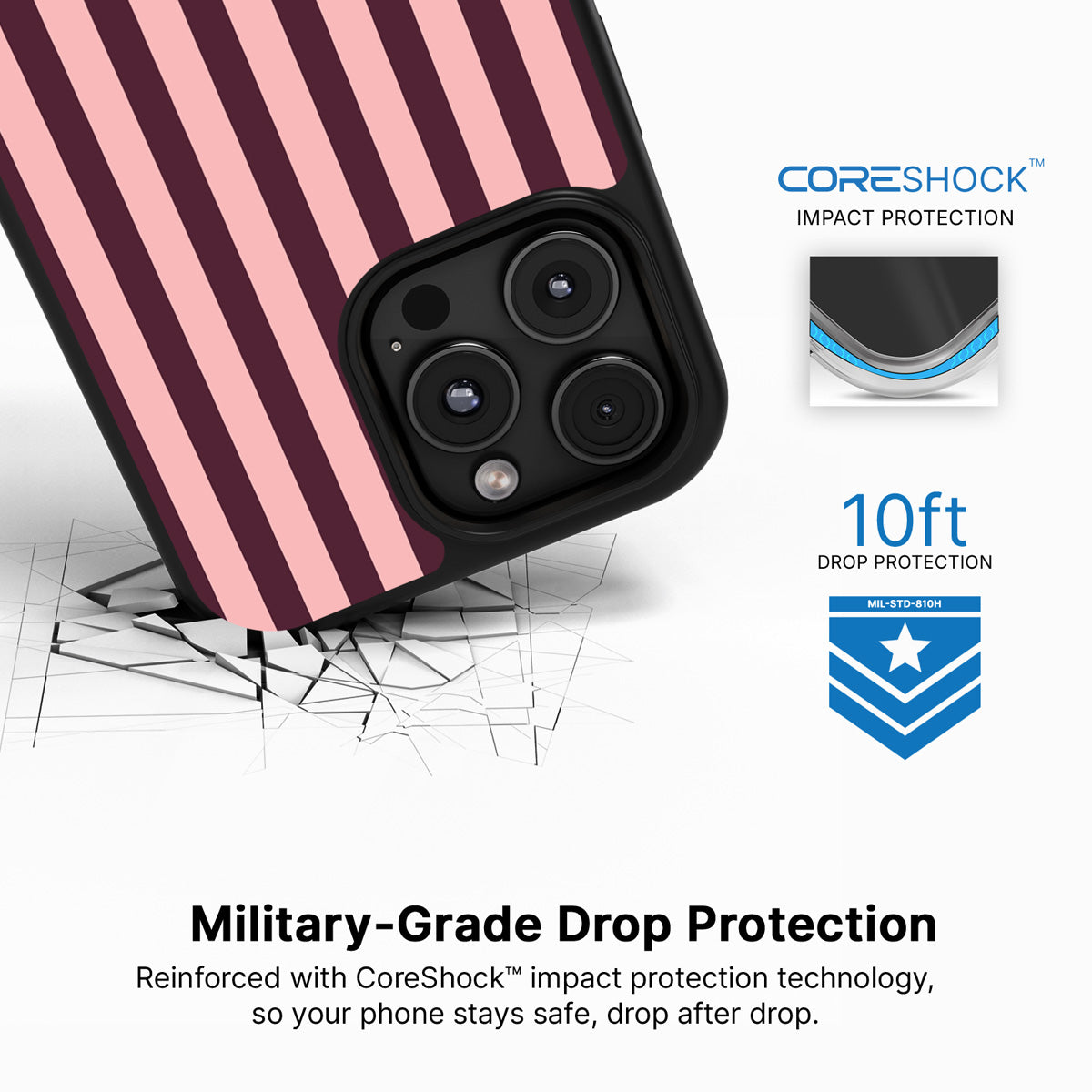 Claret Awning iPhone 16 Pro Max case with drop protection