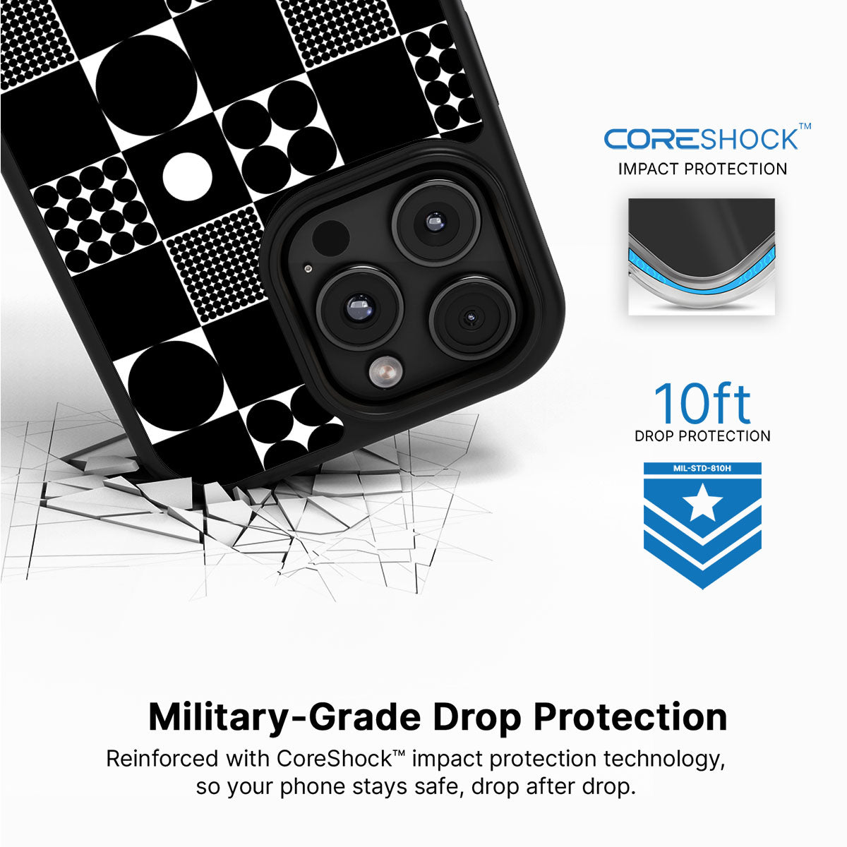 Grid and Orb - iPhone 16 Pro Max Case #case type_core (magsafe), #case type_core (non magsafe)