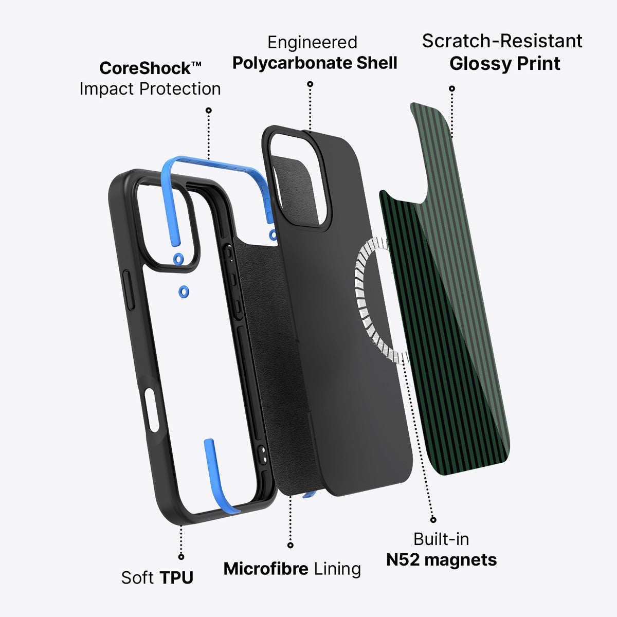 Green Stripe iPhone 16 Pro Max Case – Jungle Rule | MagSafe — view 3