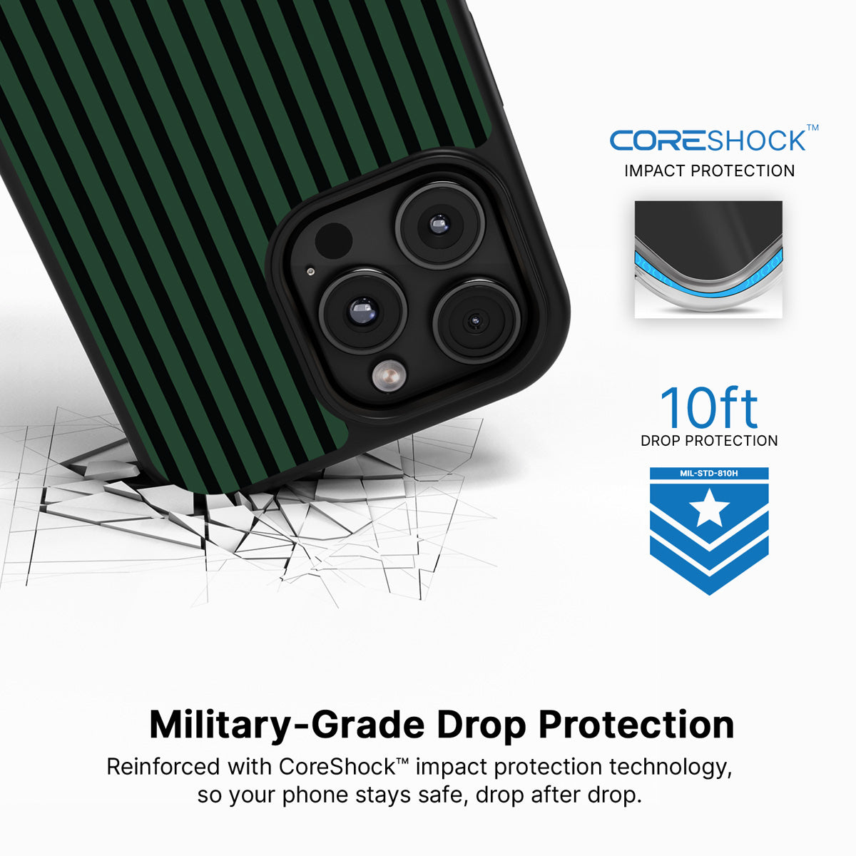 Green Stripe iPhone 16 Pro Max Case – Jungle Rule | MagSafe — view 5