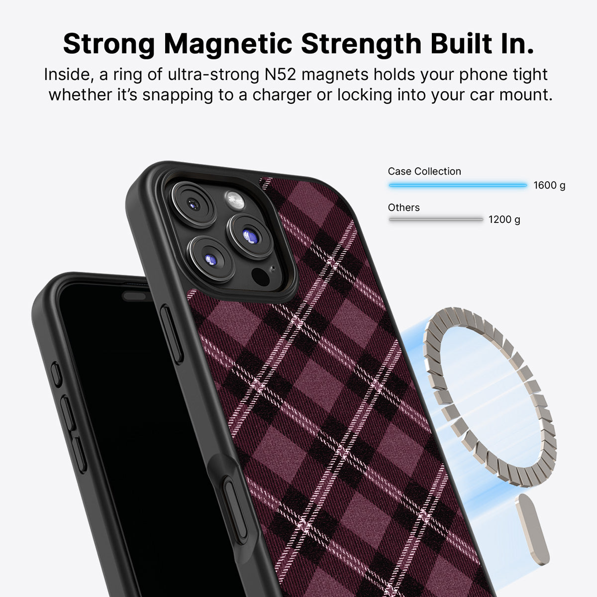 iPhone 16 Pro Max MagSafe case – Merlot Weave design