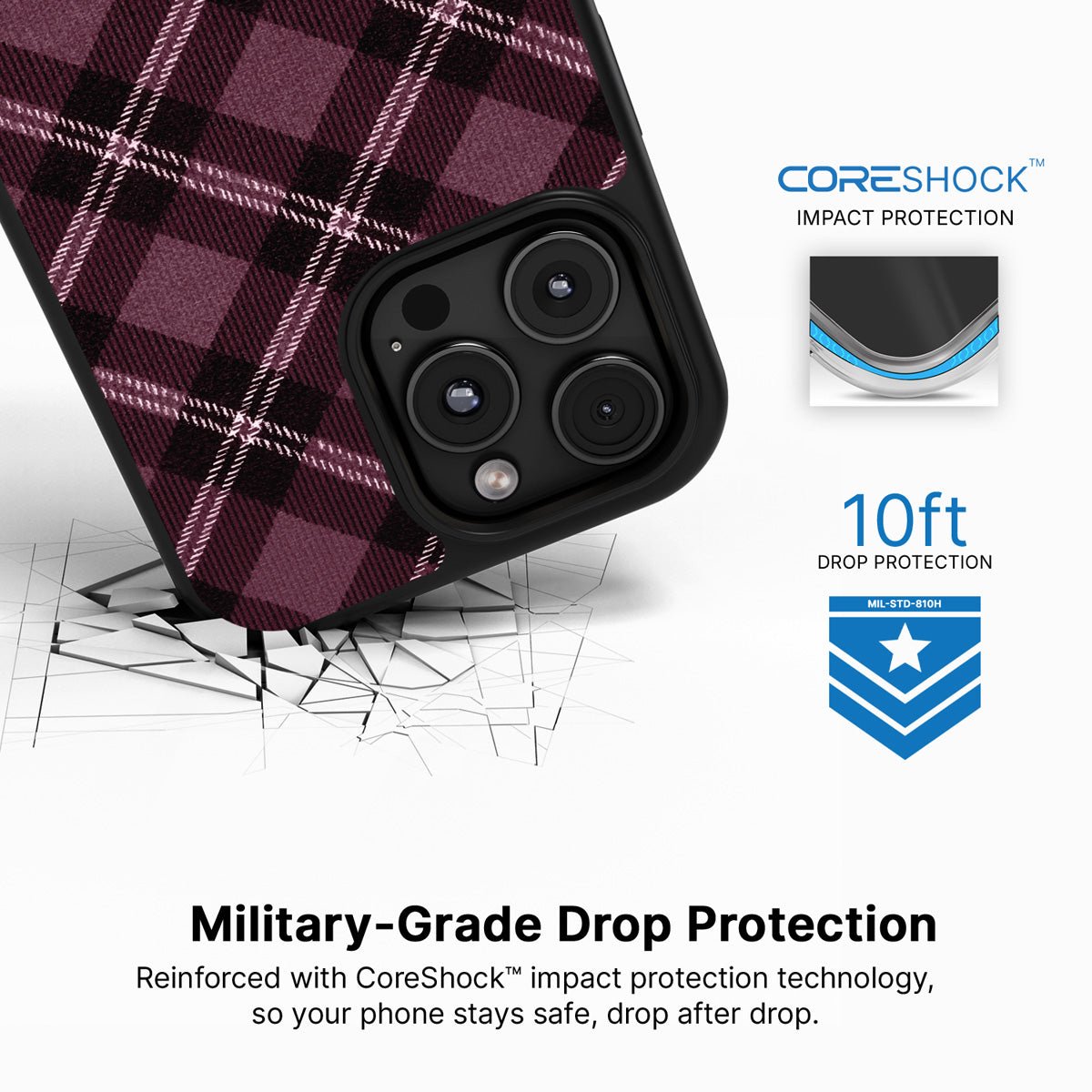 Merlot Weave iPhone 16 Pro Max case with drop protection