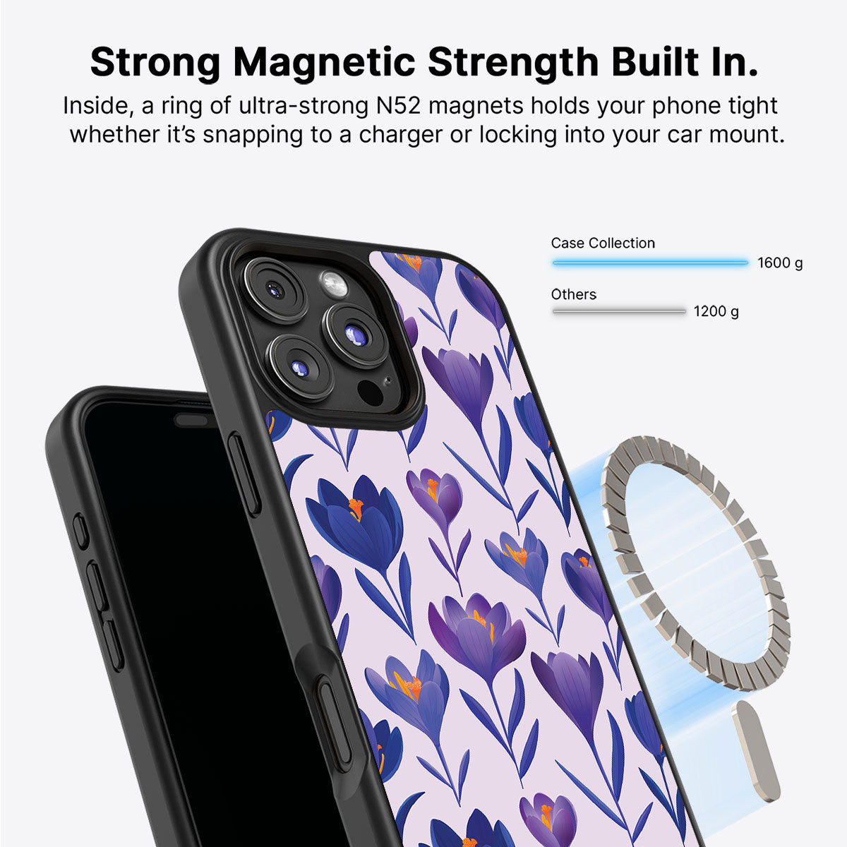 Midnight Crocus - iPhone 16 Pro Max Case #case type_core (magsafe)