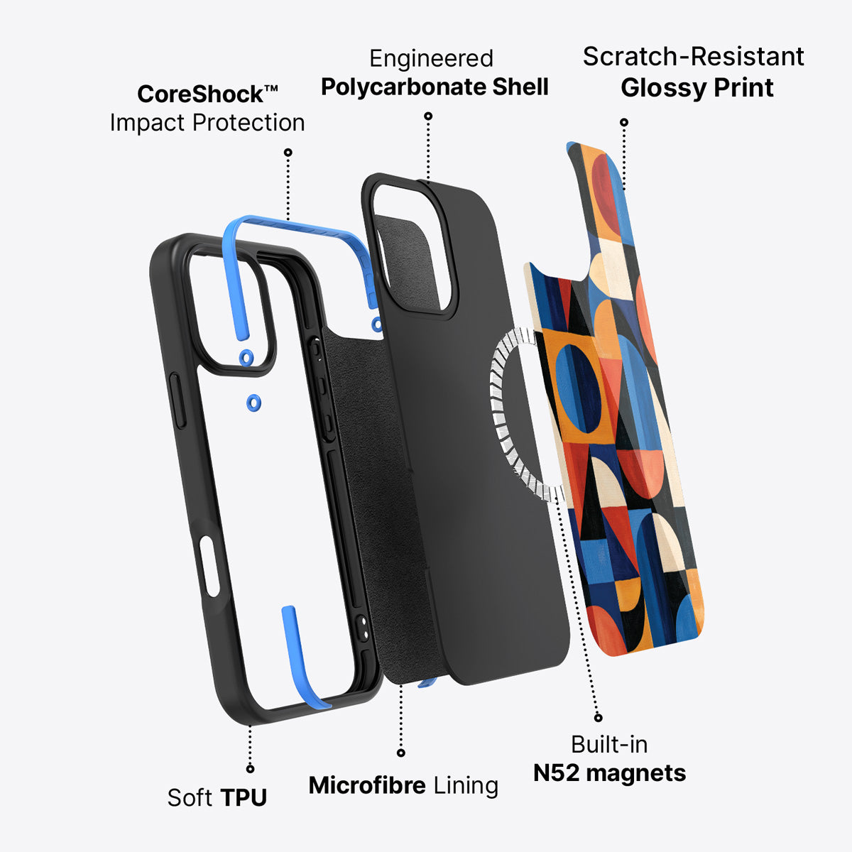 iPhone 16 Pro Max case construction – Modernist Muse phone case