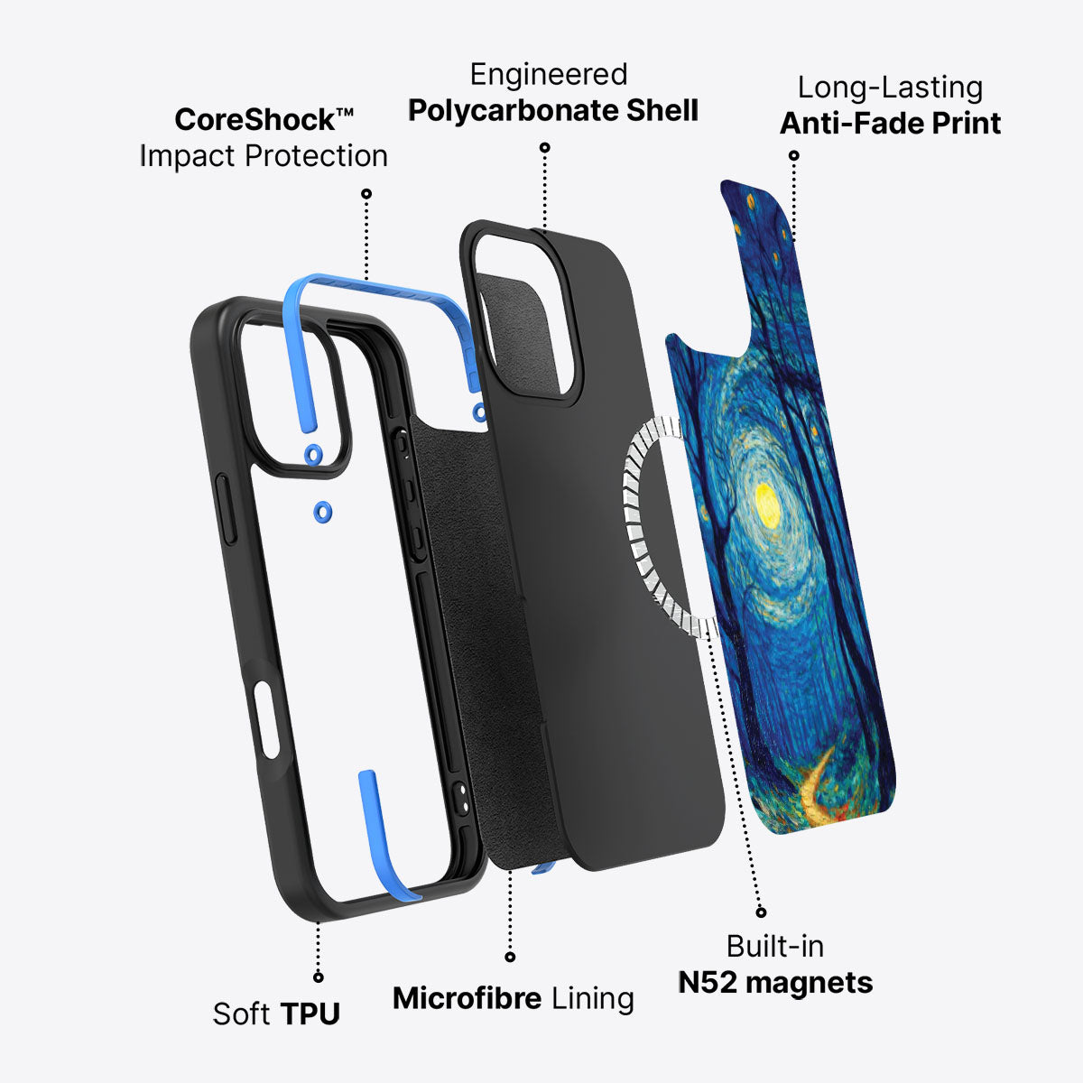 iPhone 16 Pro Max Case with MagSafe – Moonlit Forest