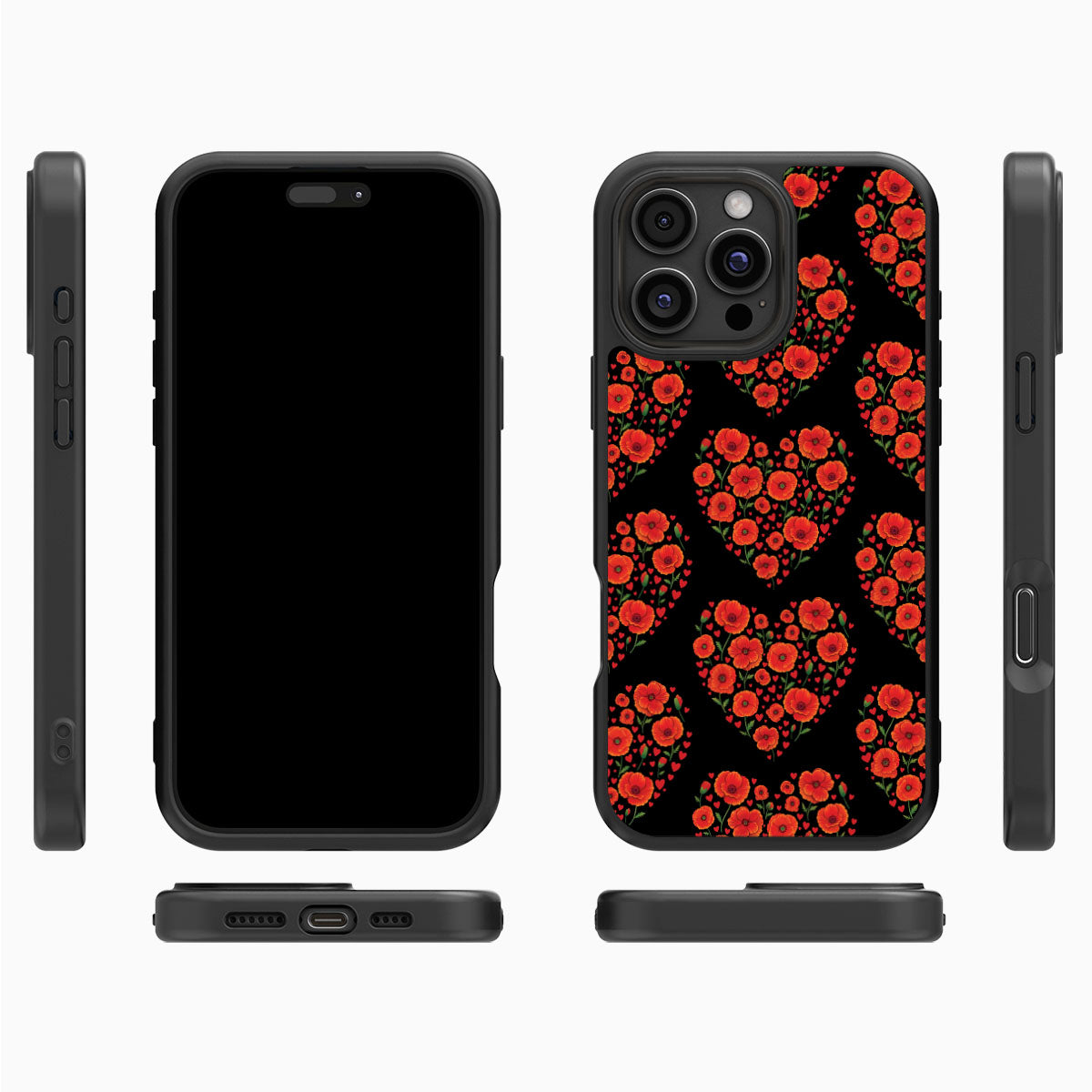 Poppy Heart - iPhone 16 Pro Max Case #case type_core (magsafe), #case type_core (non magsafe)