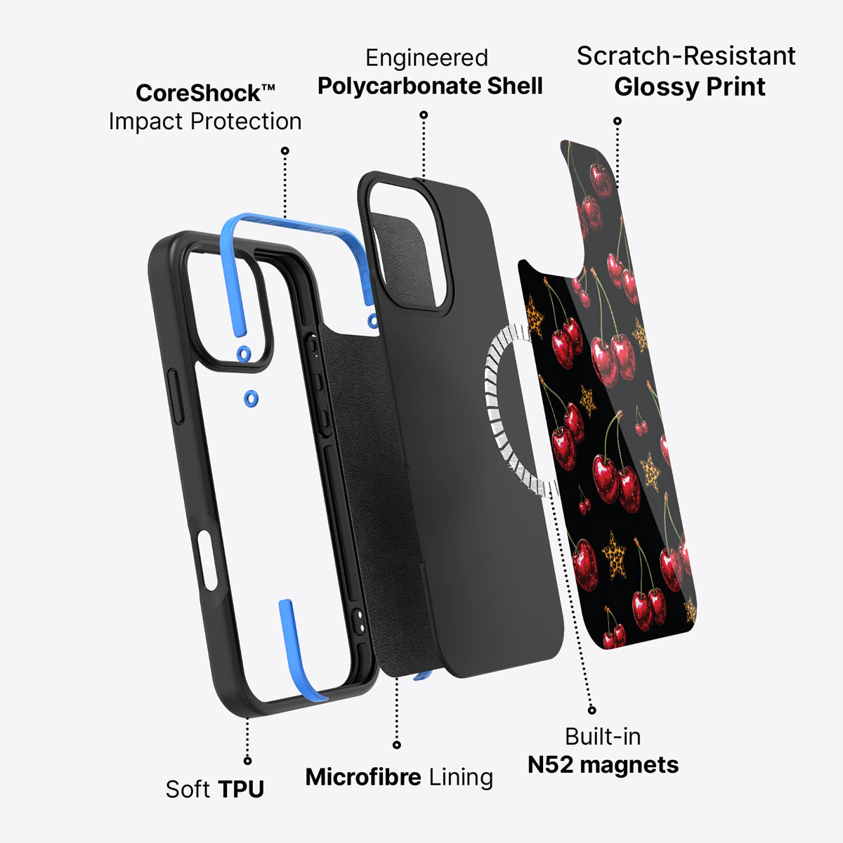 iPhone 16 Pro Max case construction – Rebel Cherry phone case