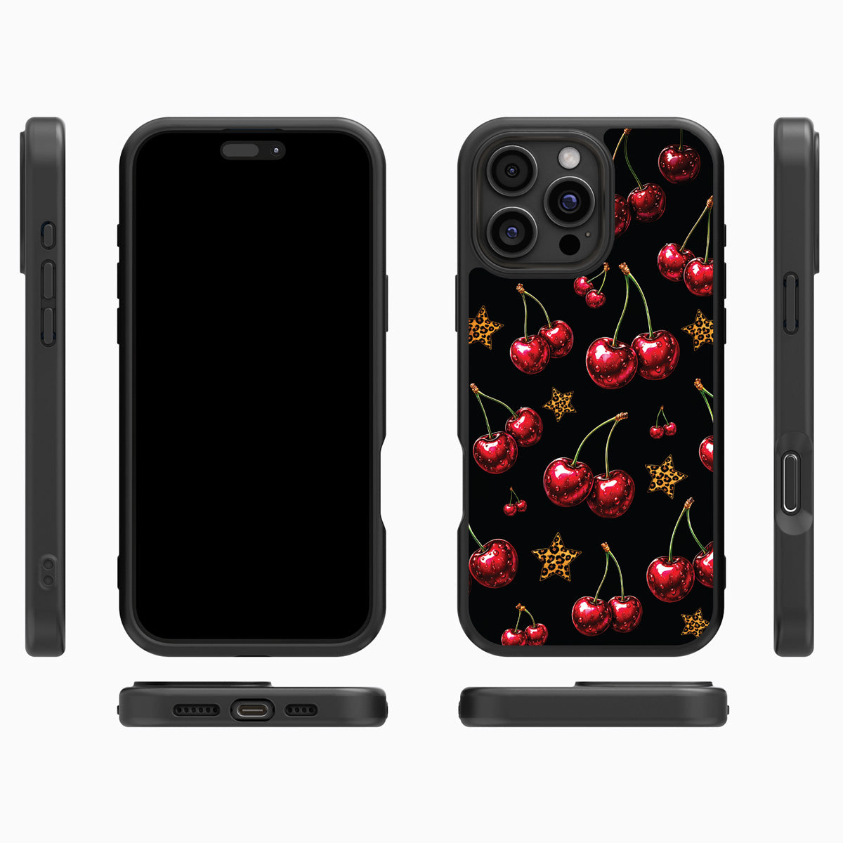 Rebel Cherry iPhone 16 Pro Max case cover – multi-angle view