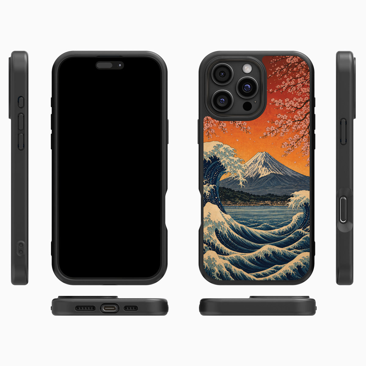 Sakura Coast iPhone 16 Pro Max case cover – multi-angle view
