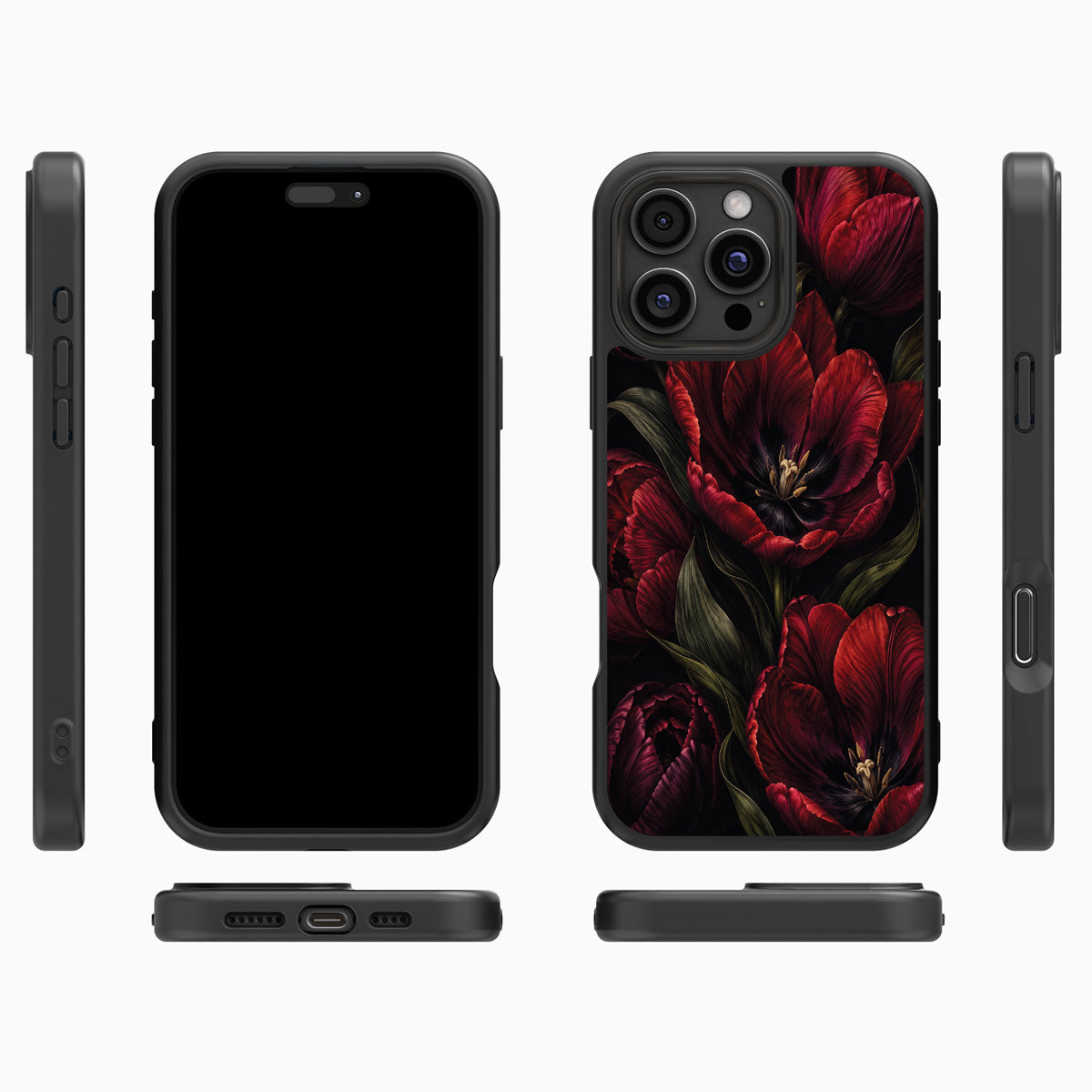 Scarlet Hour iPhone 16 Pro Max case cover – multi-angle view