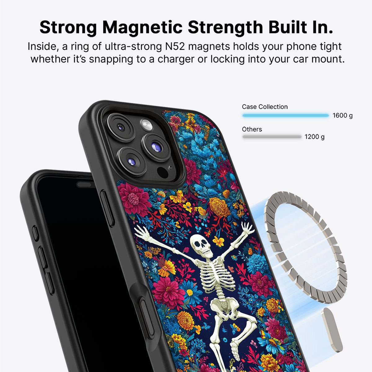 Floral Designer iPhone 16 Pro Max Case – Skeleton Garden | MagSafe