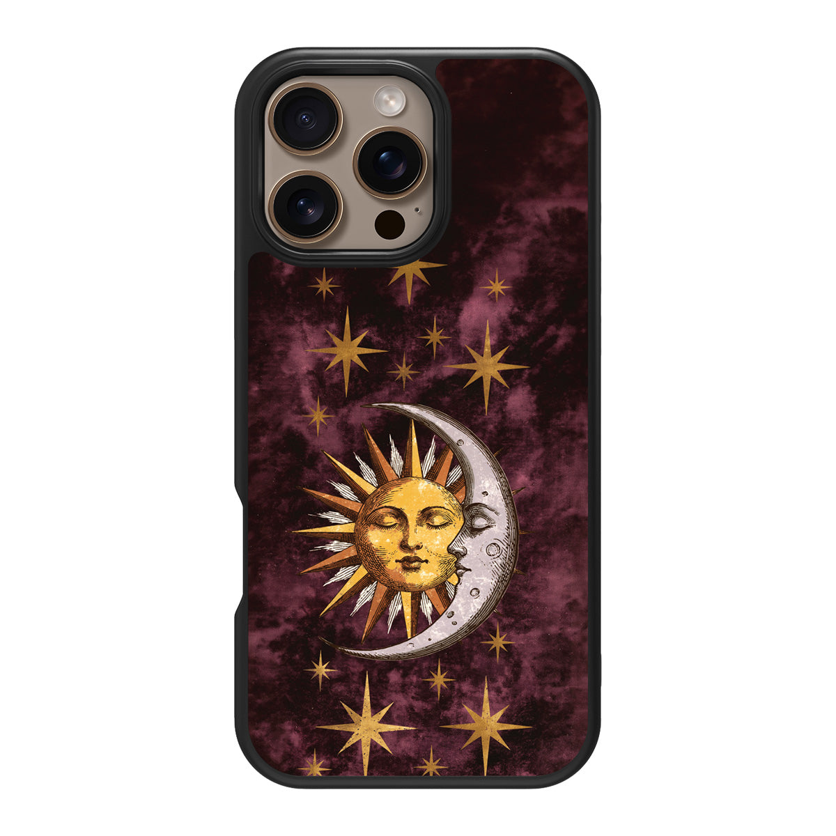 Sun and Moon design back view – iPhone 16 Pro Max case