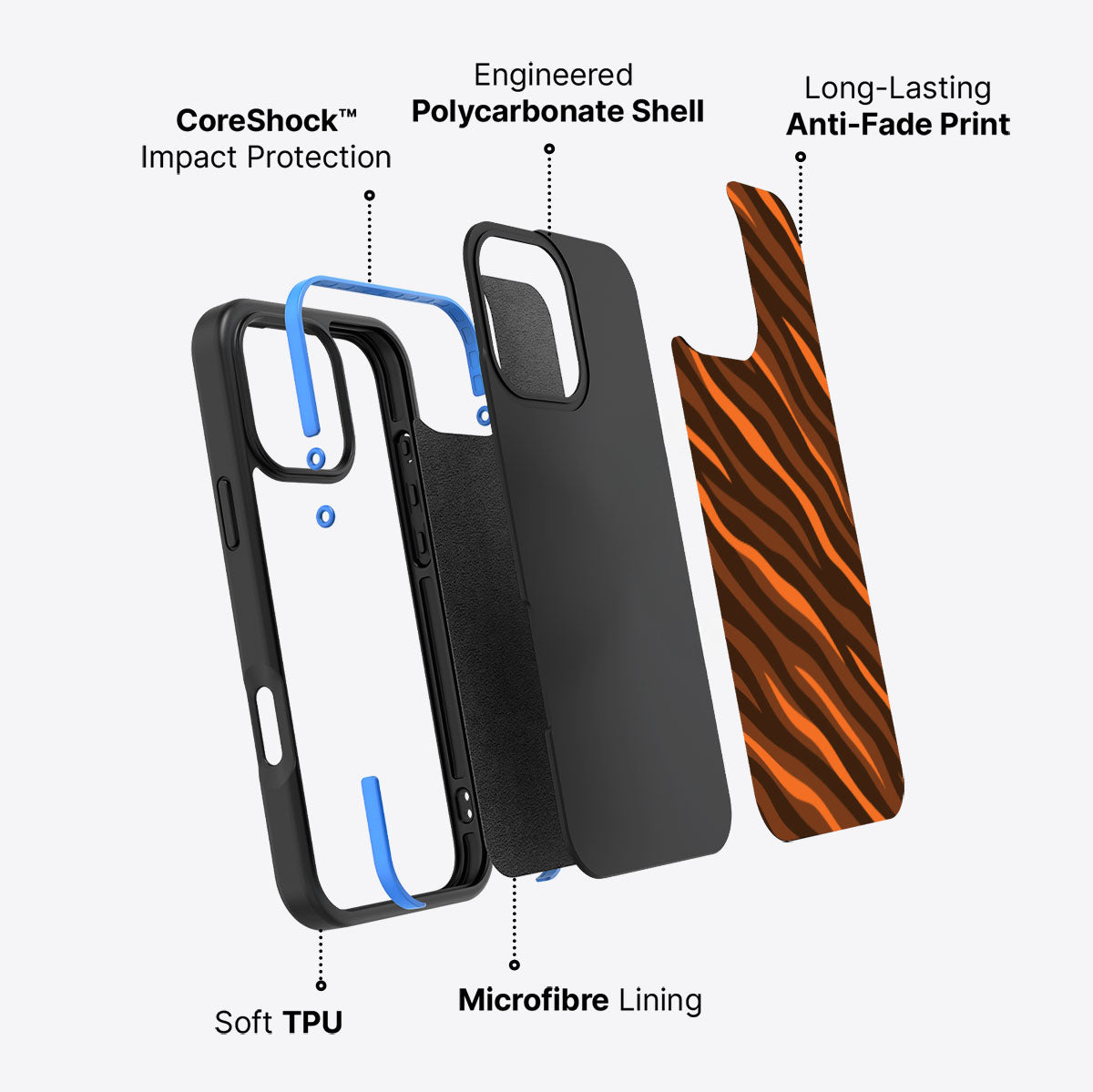 Tiger Trace - iPhone 16 Pro Max Case #case type_core (non magsafe)