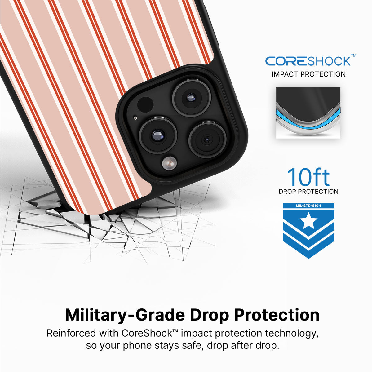 Vermillion Streak - iPhone 16 Pro Max Case #case type_core (magsafe), #case type_core (non magsafe)