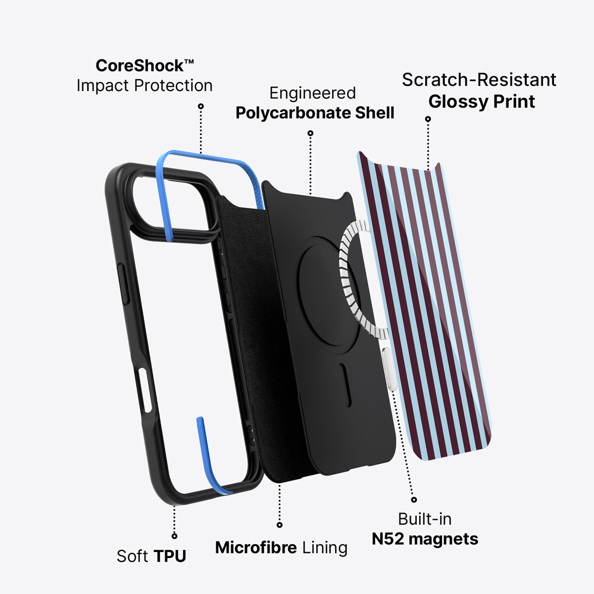 iPhone Air case construction – Cabernet Column phone case