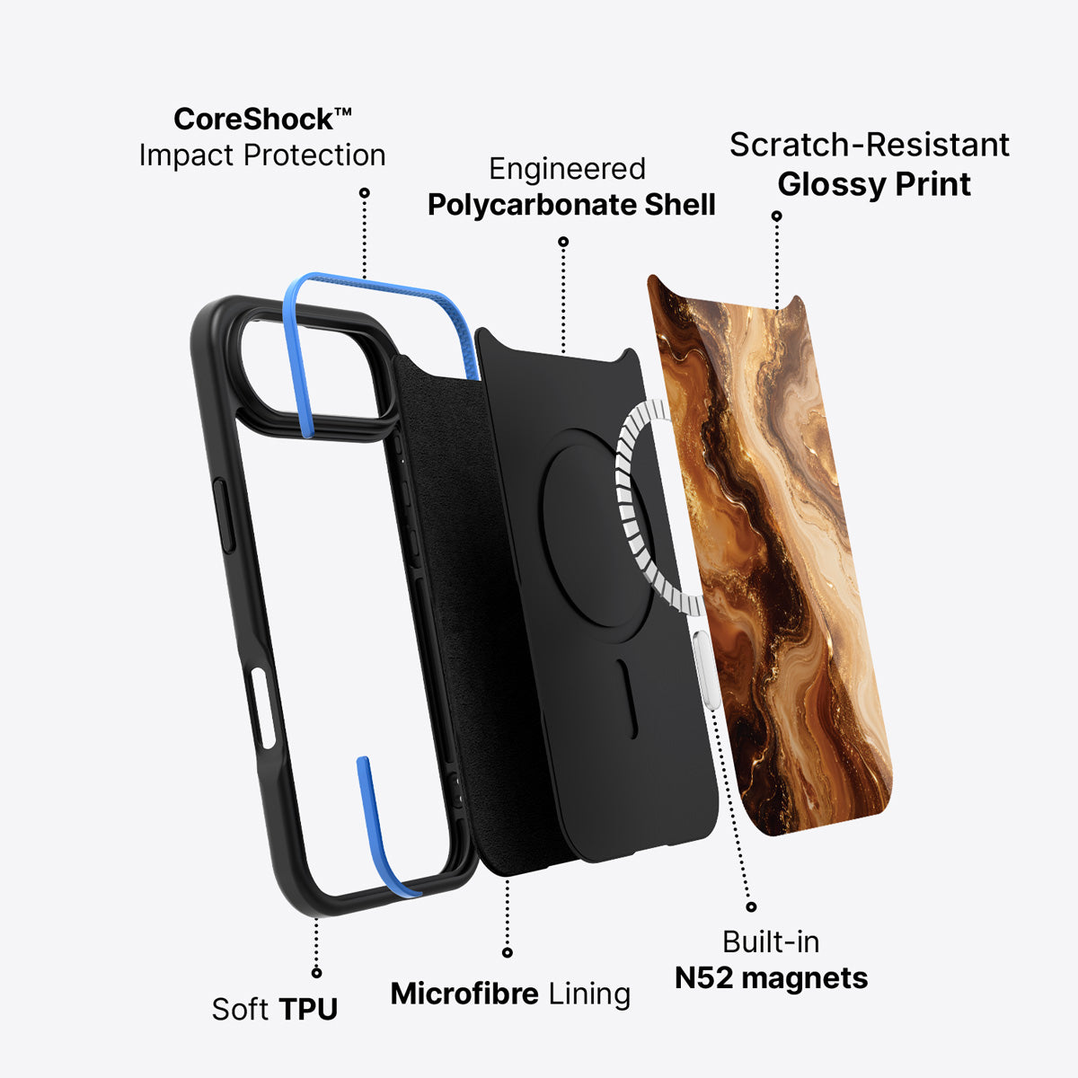iPhone Air case construction – Caramel Swirl phone case
