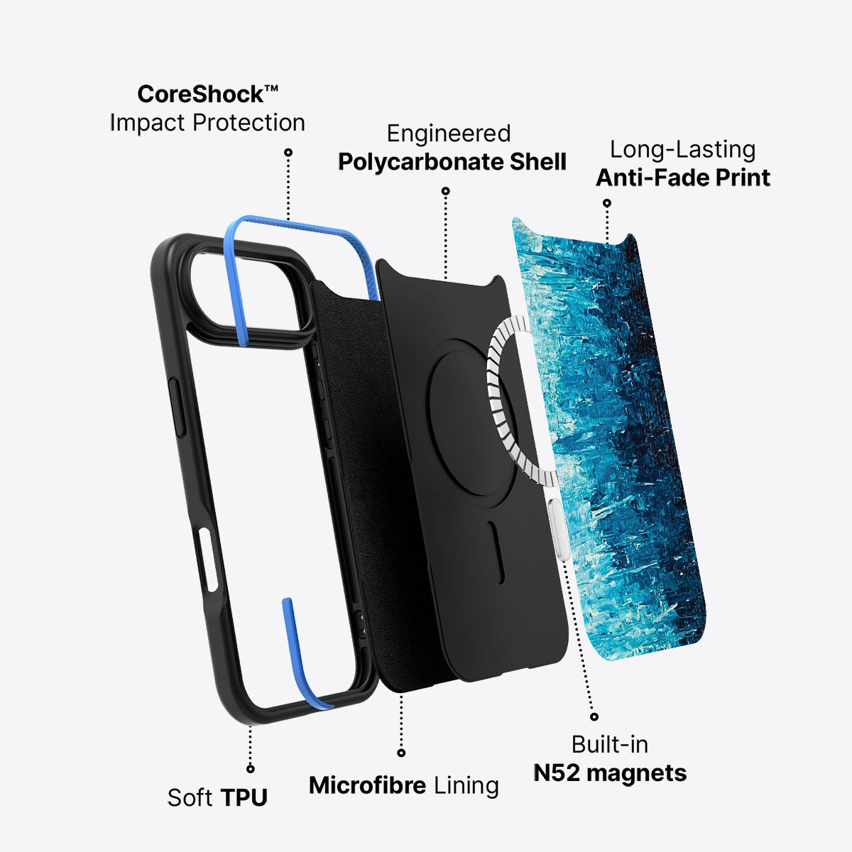 Indigo Impasto - iPhone 17 Air Case #case type_core (magsafe)