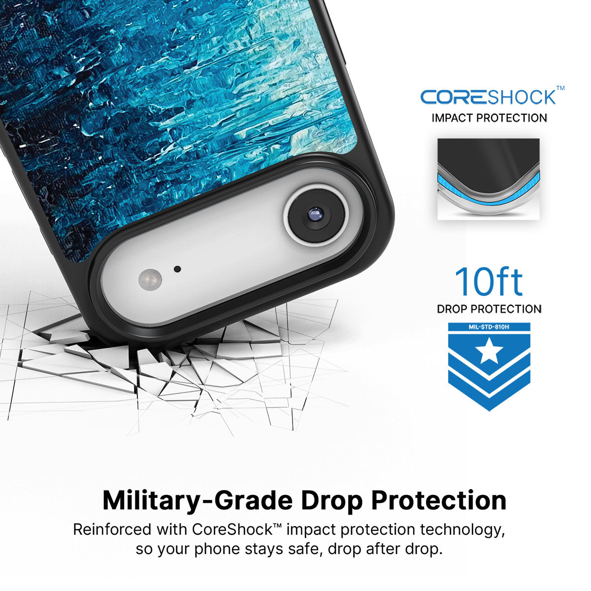 Indigo Impasto - iPhone 17 Air Case #case type_core (magsafe), #case type_core (non magsafe)