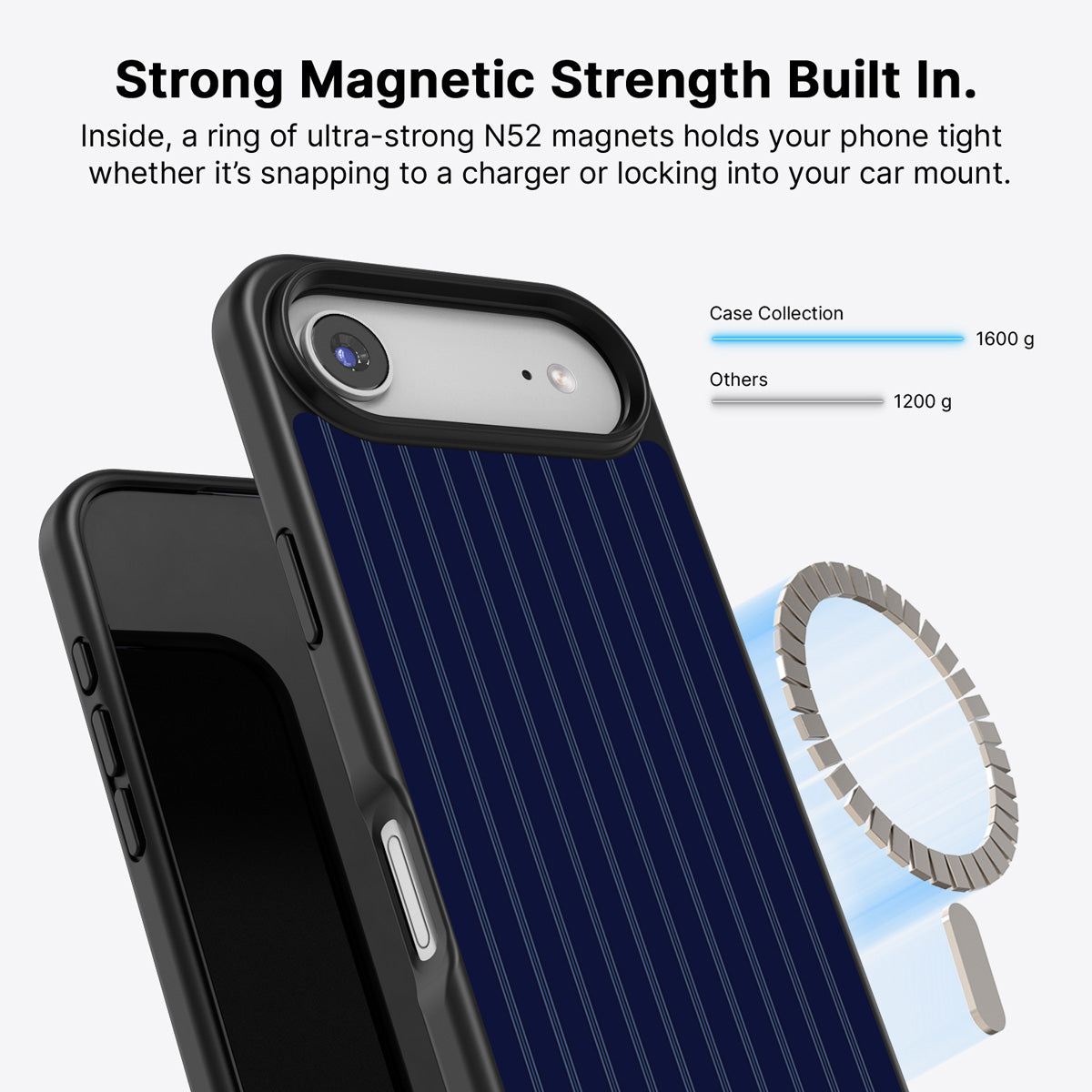iPhone Air MagSafe case – Ink Pinstripe design