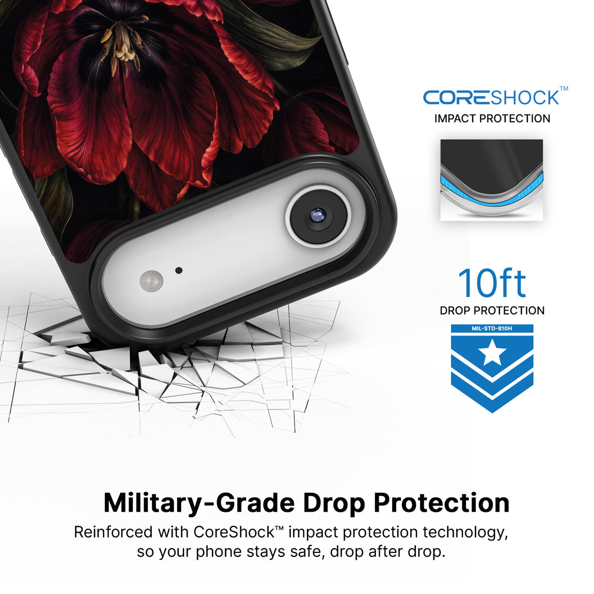 Scarlet Hour iPhone Air case with drop protection