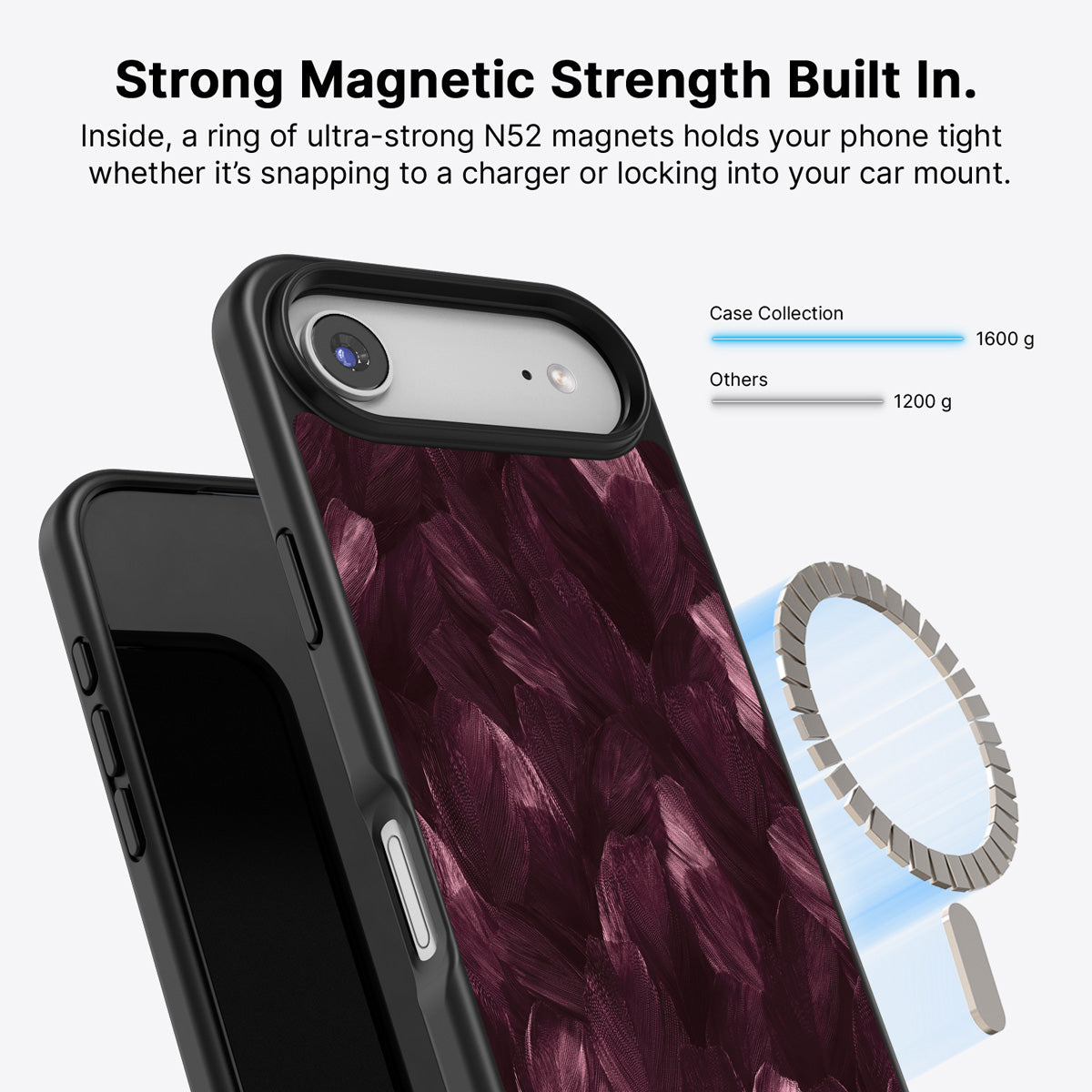 iPhone Air MagSafe case – Wine Plumage design